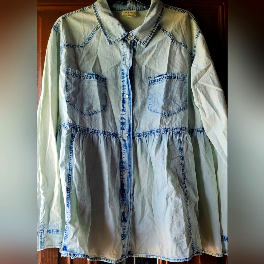 Super Washed Demin Jacket Shirt